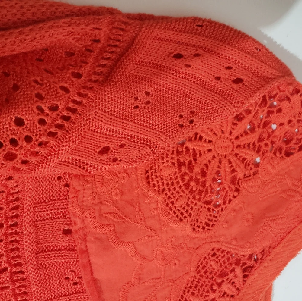 🦊 Free people once upon a time crochet knit bell sleeve top - Picture 12 of 14